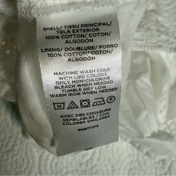 Ann Taylor Factory White Flutter Sleeve Ruffled Blouse 100% cotton size M - Picture 7 of 7